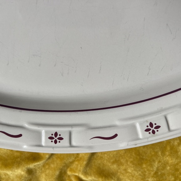 Longaberger Woven Traditions Pottery Heritage Red Turkey Platter 19" x 15"~USA - Picture 3 of 5